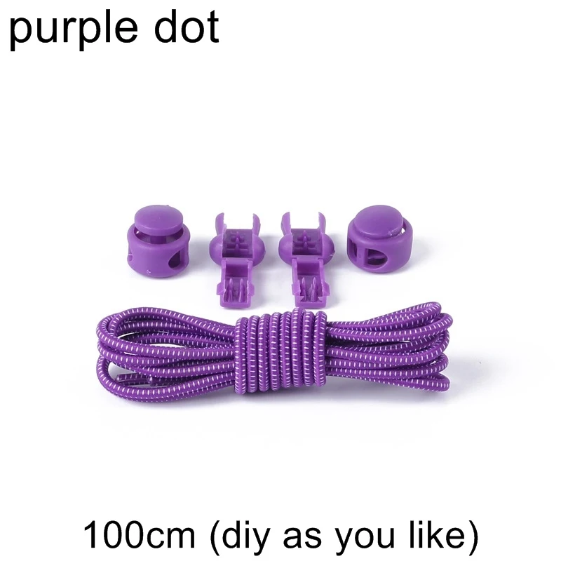 purple 1 пара фиксаторов шнурков эластичный без галстука фиксирующий башмак шнурки эластичные шнурки для кроссовок шнурки Z005 - Цвет: purple