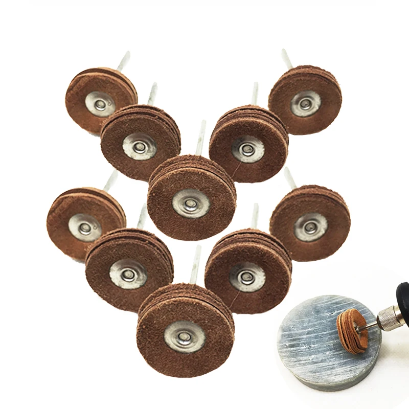 

YEODA 10ps/Lot 2.35mm 5 Layers Cowhide Leather Grinding Heads Mill Tool Amber Bright Mirror Polish Pad Wheel Disk Jade Carving
