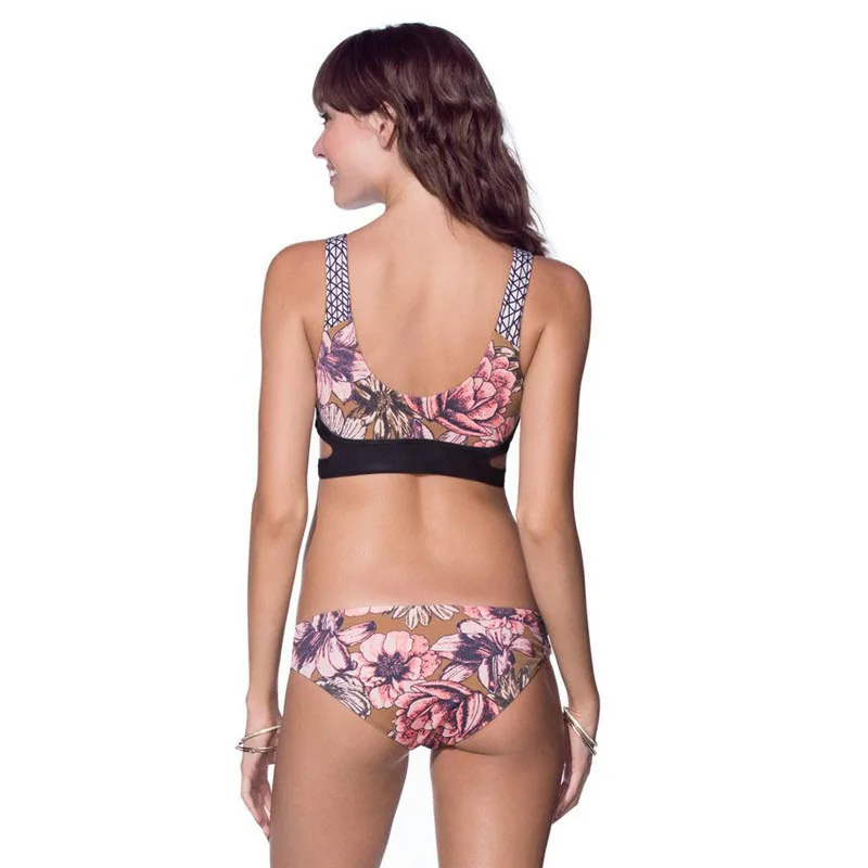 S-XL african print swimsuits Floral Bikini Set 2018 Swimwear Women Bathing Suit triangulo Biquinis maillot de bain Double Wear |