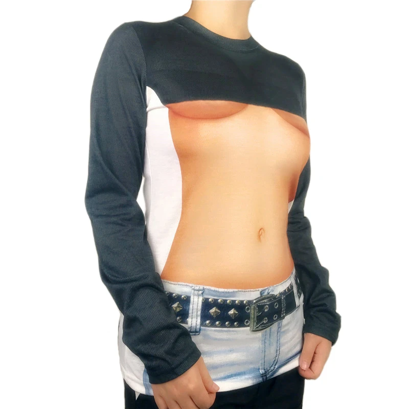 Sexy Halloween Costumes for Women Hot Girls Funny Tracky Hen Party Short Sleeve T Shirt Plus Size | Женская одежда