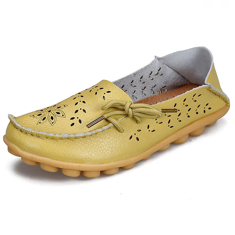 fruit green Большой размер 35-44, женская обувь из натуральной кожи г. Новые модные мягкие повседневные туфли на плоской подошве, на шнуровке, с вырезами Нескользящая Уличная обувь в горошек - Цвет: fruit green