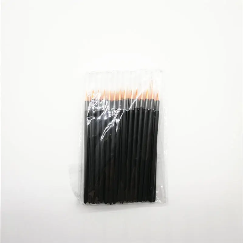 50pcs yellow 1 шт./10 шт./50 шт. профессиональные одноразовые Профессиональные кисти для подводки глаз, Кисть для макияжа с крышкой, Прямая поставка - Handle Color: 50pcs yellow