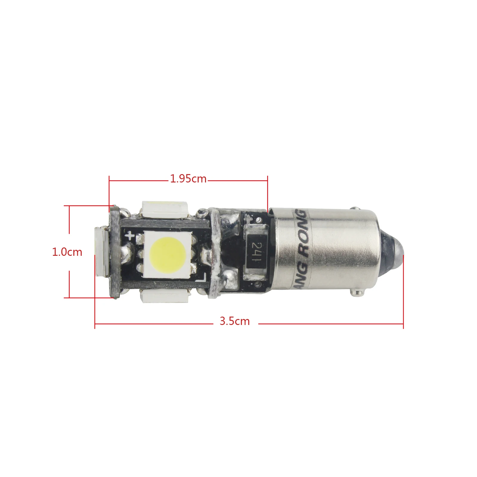 ANGRONG 2X H6W 434 Bax9s Canbus без ошибок 5 SMD СВЕТОДИОДНЫЙ парковочный боковой светильник ксеноновые лампы белого цвета
