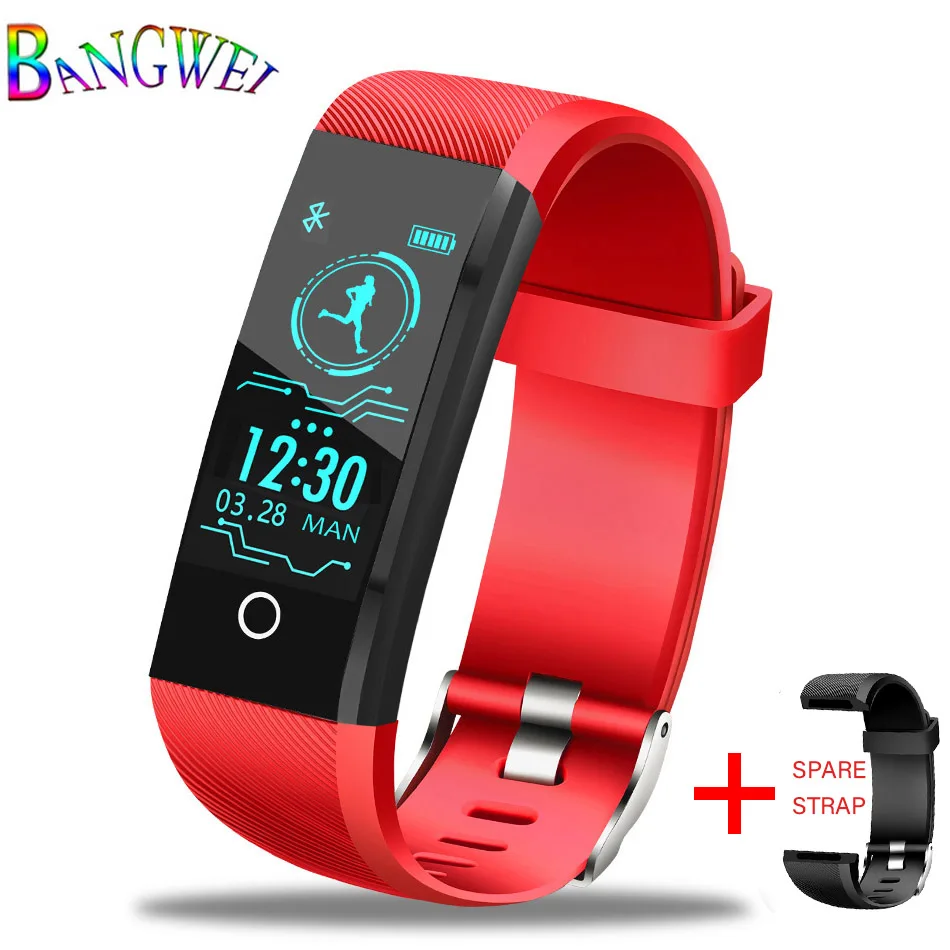 Red band Спортивный браслет на запястье часы водонепроницаемый фитнес-трекер фитнес-часы кровяное давление Пульс смарт-браслет для женщин мужчин+ коробка - Цвет: Red band