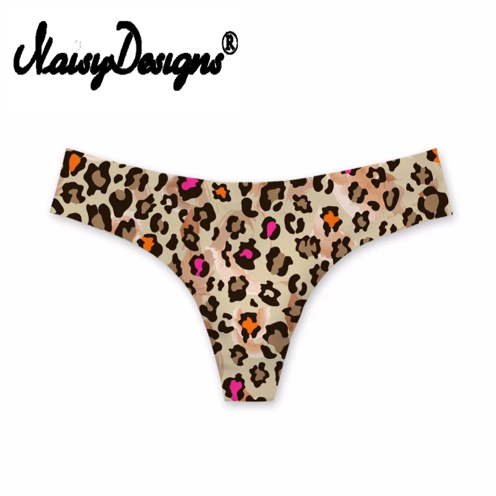NoisyDesigns Leopard Для женщин бесшовное нижнее белье секси Женщин Трусики стринги трусы