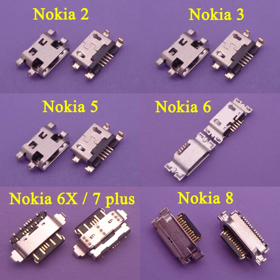 1X micro mini USB зарядное устройство зарядный порт для Nokia 2 3 5 6 6X 7 plus 8 TA-1029 1099 разъем