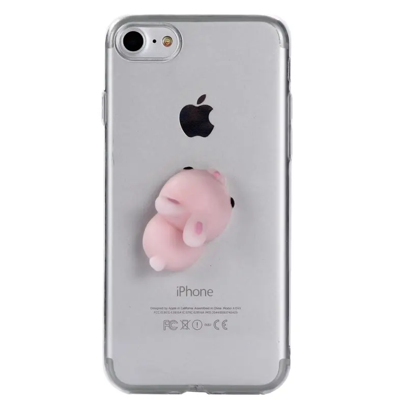 Для iPhone SE 3D милый мягкий Чехол резиновый Кот утка Capinha для 5 5S 6 6s s 7 8 Plus 6Plus 7Plus X Hoesje