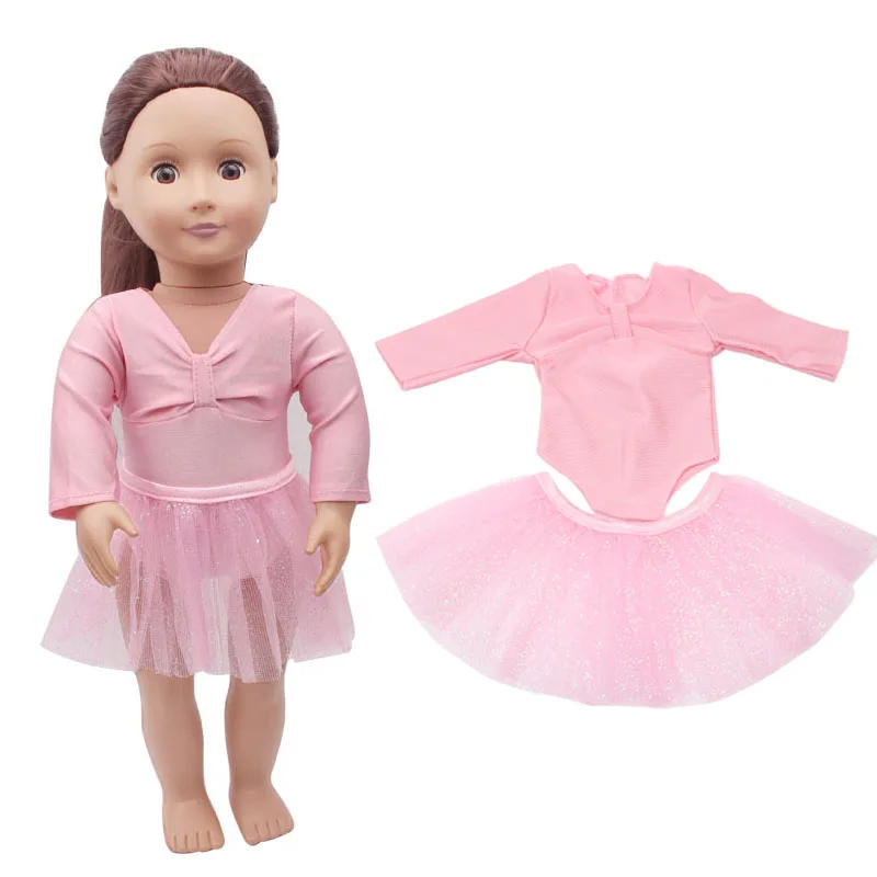 

Doll clothes ballet dress pink dance dress toy accessories fit 18 inch Girl doll and 43 cm baby dolls c316