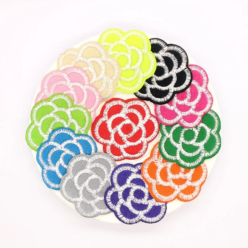 6 шт. Модные цветные нашивки в форме розы вышитые на нашивке Прошитые для одежды