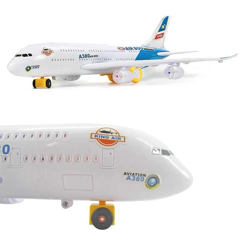 Новый свет музыка Универсальный воздух a380 самолет модель мигающий Звук