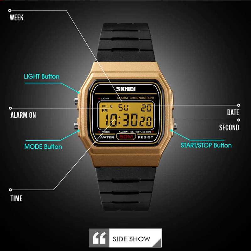 

Women's Digital Watch Luxury Stopwatch Chronograph Sport Wrist Watch Fashion Men Women Bracelet Top Brand SKMEI Alarm Clock Mens