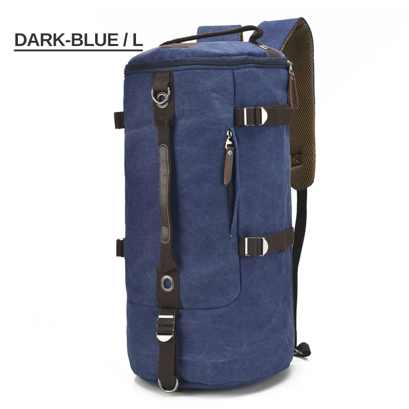 L Dark Blue Большая емкость, сумки для скалолазания, круглое ведро, водонепроницаемая, холщовая, для мужчин, для путешествий, вещевой мешок, сумка на плечо, чемодан, для багажа, спортивная сумка, XA28D - Цвет: L Dark Blue