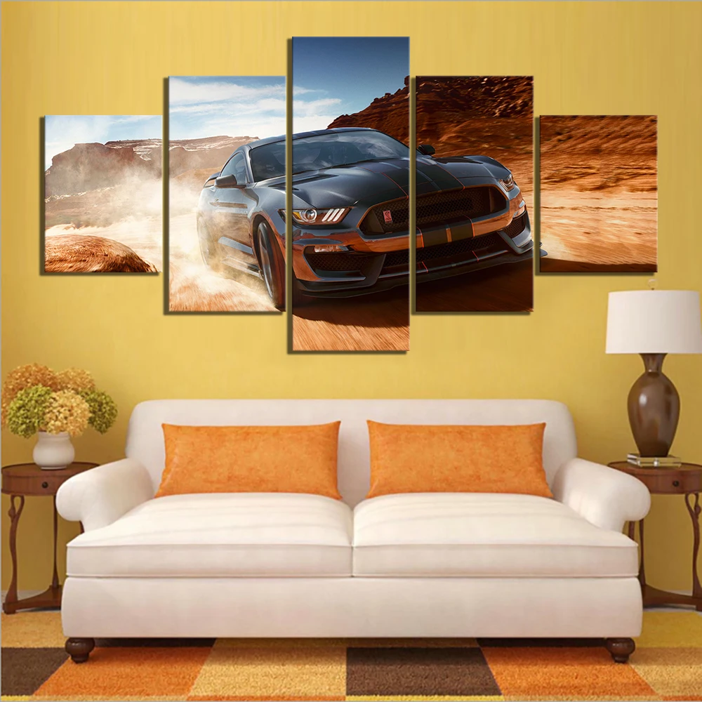5 шт. HD Роскошные автомобильные фотографии Ford Mustang плакат с изображением