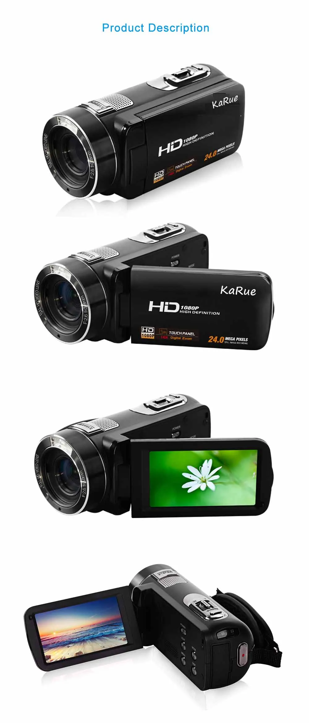 ORDRO HDV-Z8 цифрового видео Камера 3," TFT ЖК-дисплей Сенсорный экран видео Камера s HD видеокамера Камера 24MP hdmi-выход
