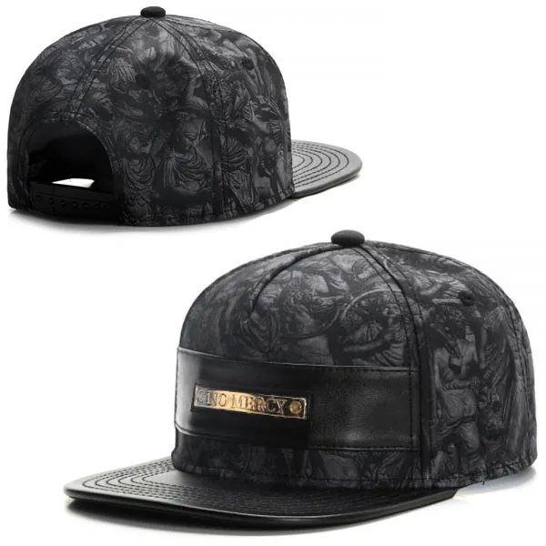 PANGKB бренд NO MERCY Кепка Кожа Металл Осень snapback шляпа Головной Убор Хип-хоп для мужчин и женщин для взрослых на открытом воздухе повседневная Кепка-бейсболка от солнца - Цвет: 1