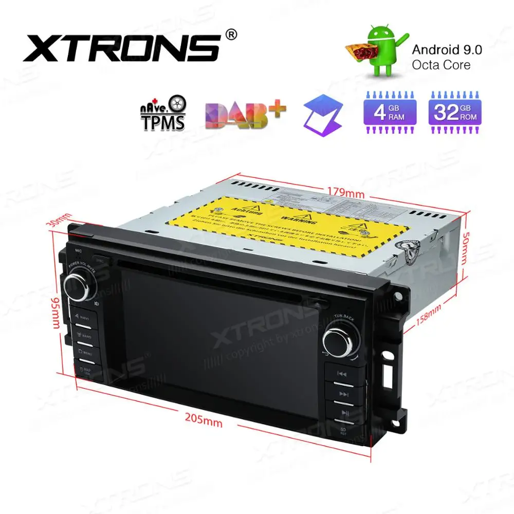 XTRONS 6 2 &quotAndroid 9 0 Восьмиядерный автомобильный Радио dvd-плеер GPS навигация для JEEP