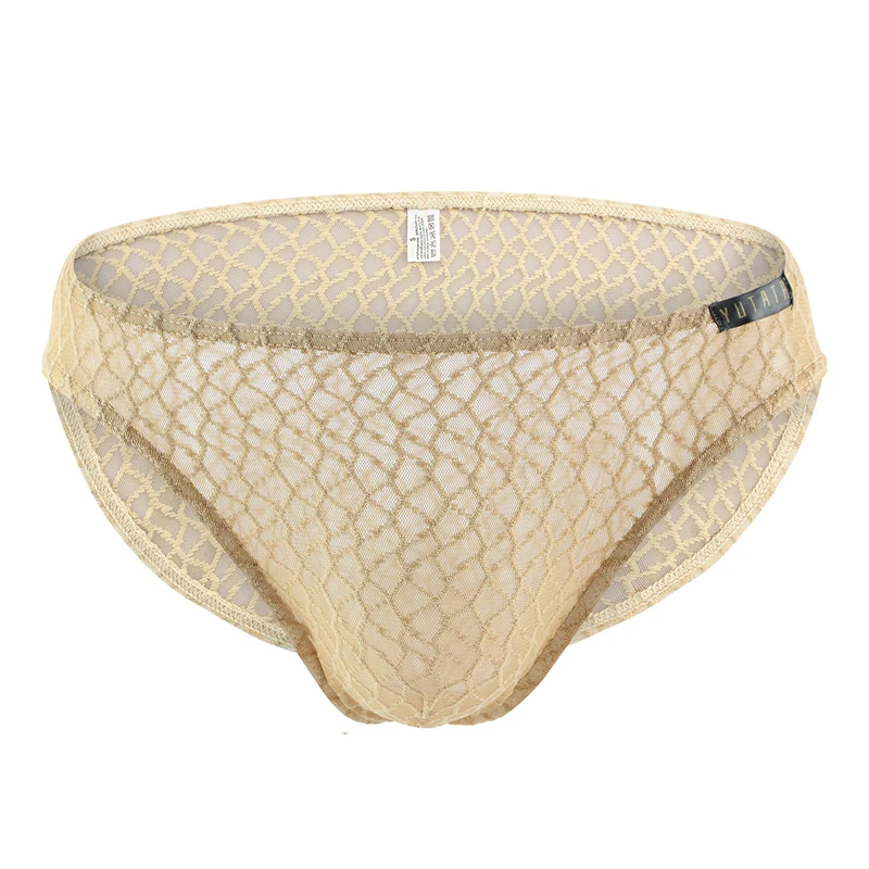 Мужские прозрачные трусы сексуальное нижнее белье с прозрачной кружевной сеткой