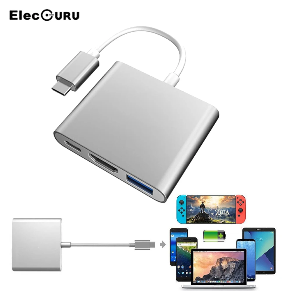 Адаптер типа C для переключателя запасная док станция ТВ HDMI кабель конвертера USB 3