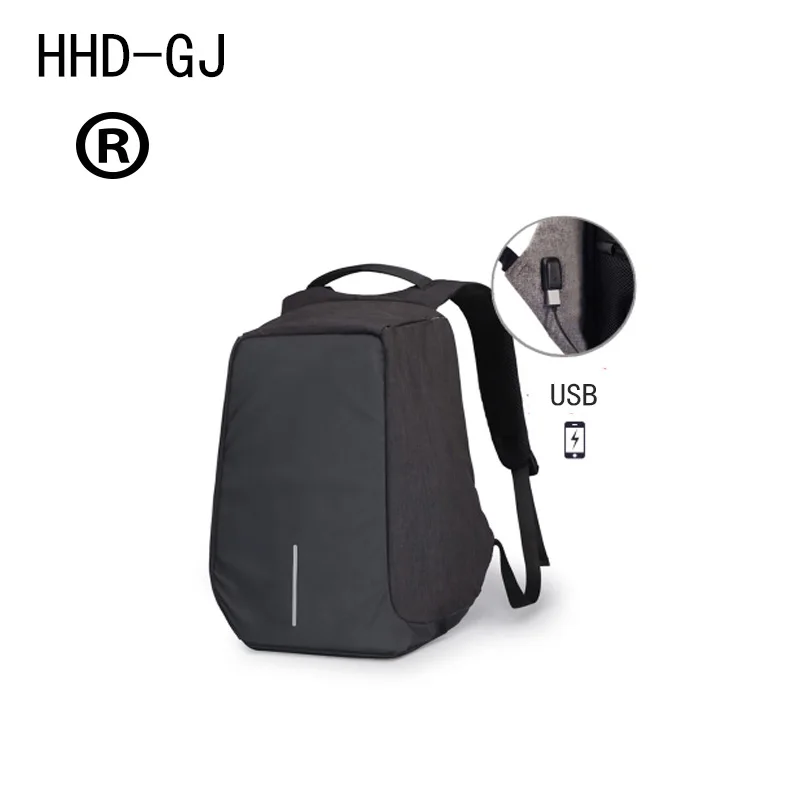 

HHD-GJ Fashion Women,Men Backpack Anti-theft Waterproof Laptop Backpack External USB Charge bag feminine backpack 14 15.6 inch