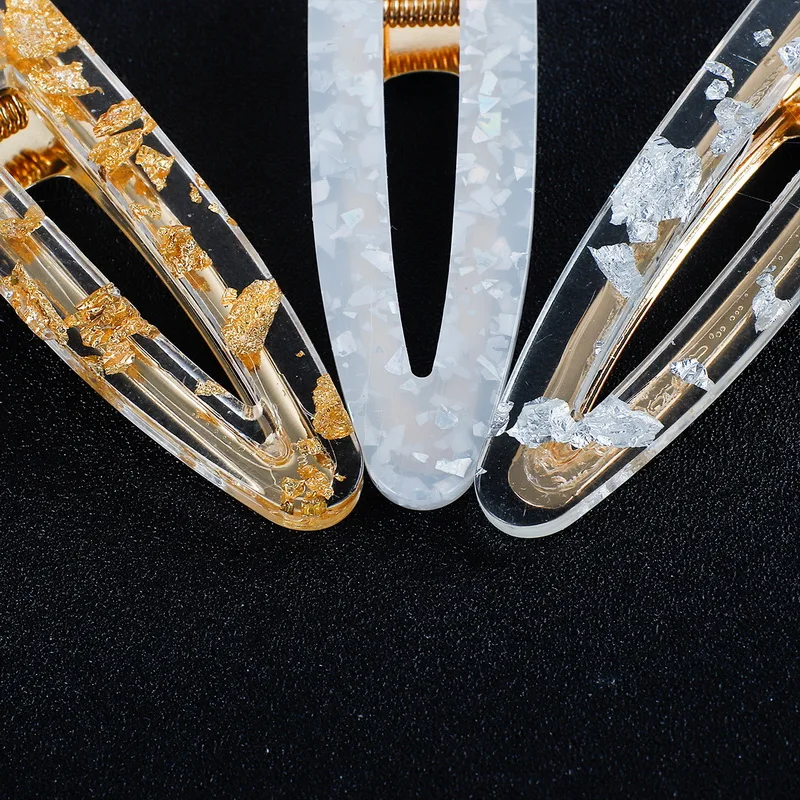 Женские заколки из фольги прямоугольные для волос акрила аксессуары 2019 - купить