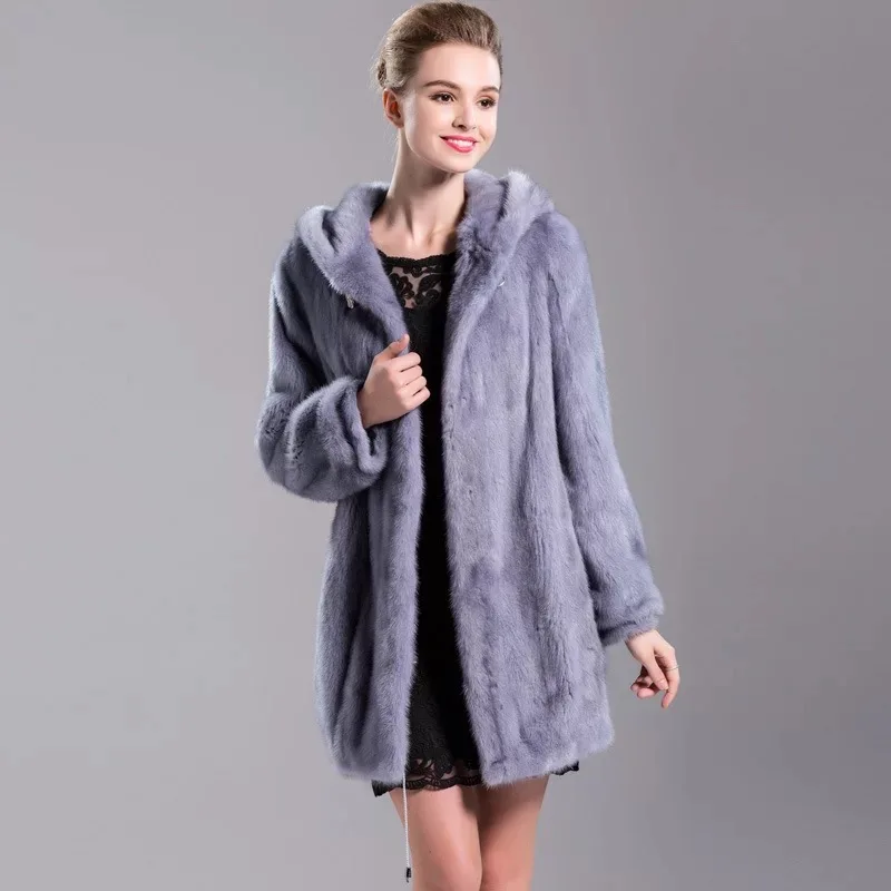 2021 Роскошные Брендовые женские натуральный импорт норковая меховая длинная