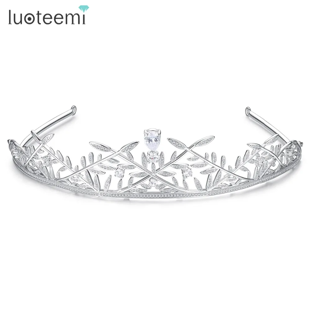LUOTEEMI Горячая Мода Свадебная Корона Женская Королева Стиль оливковая ветка тиара