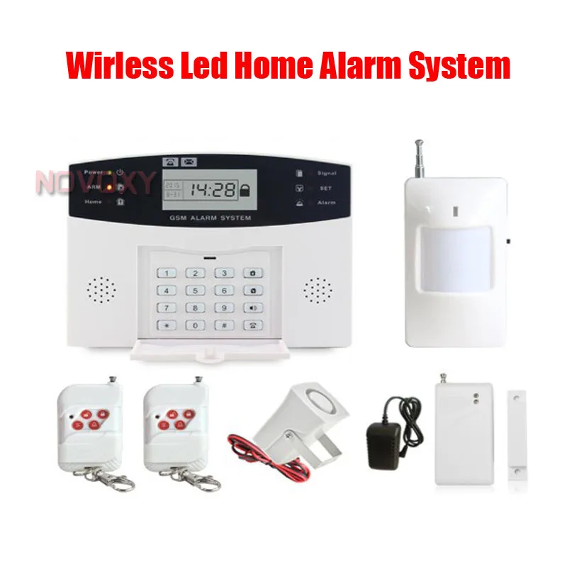 GMS Wireless door sensor Home Security Alarm systems LCD Display Wired Siren