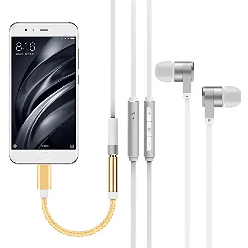 Type C 3.5 Jack Earphone Cable USB to 3.5mm AUX Headphones Adapter For Huawei mate 10 P20 pro Xiaomi Mi 6 8 6X Mix 2s | Компьютеры и