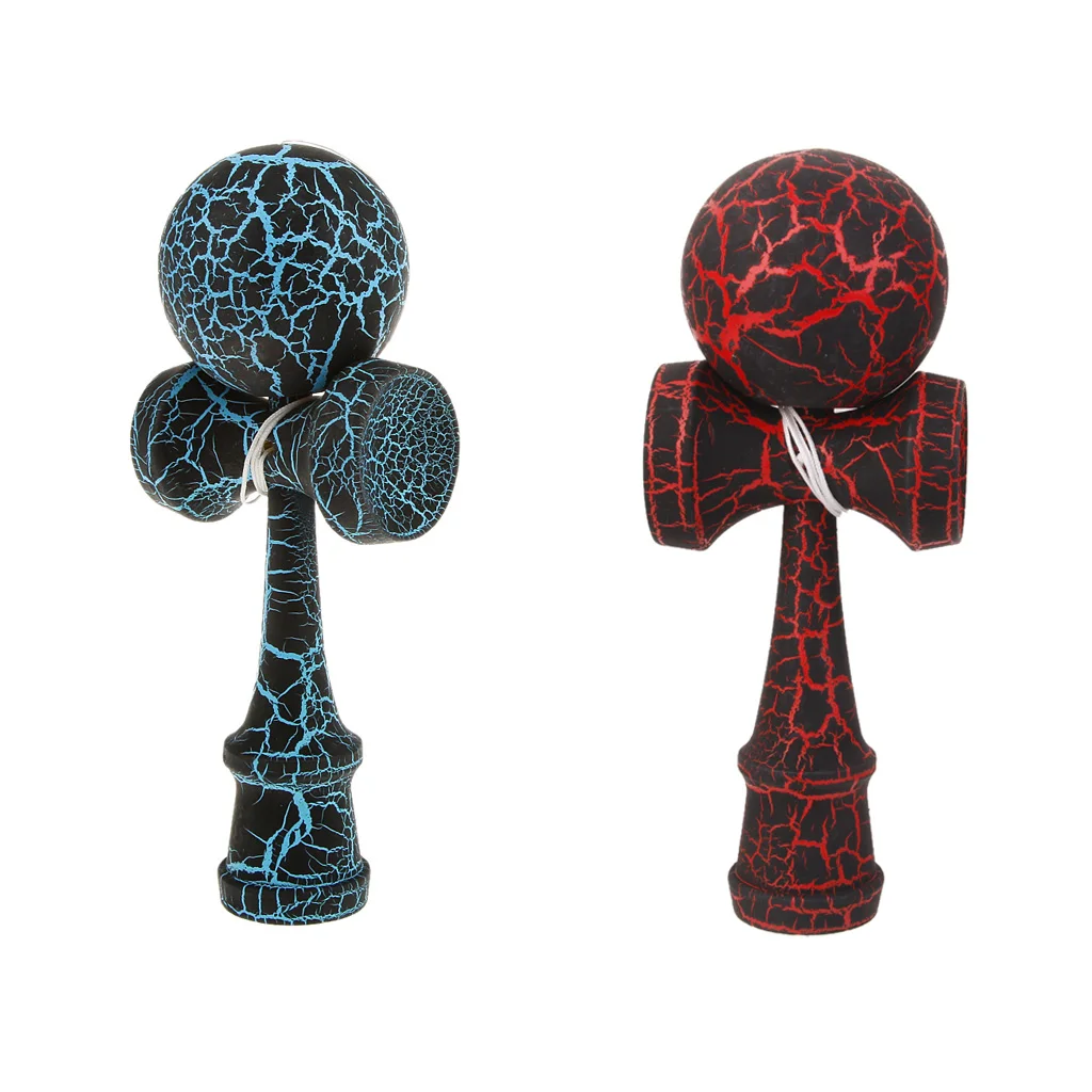 Деревянные игрушки Kendama из 2 предметов с краской в виде трещин профессиональные