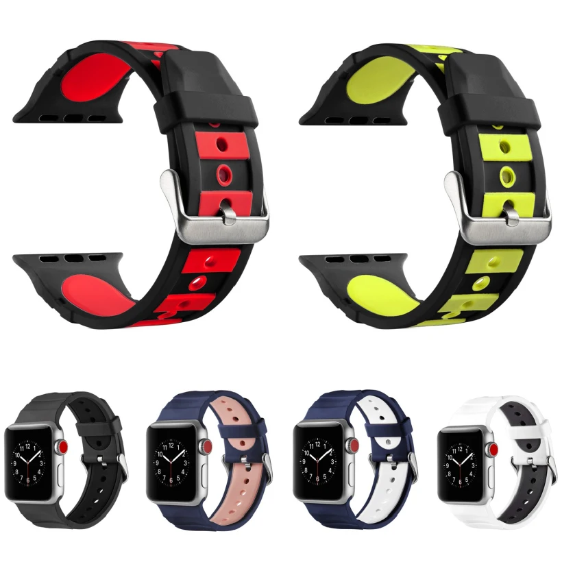 Мягкий силиконовый сменный ремешок для наручных часов Apple Watch версии 4 42 мм 38