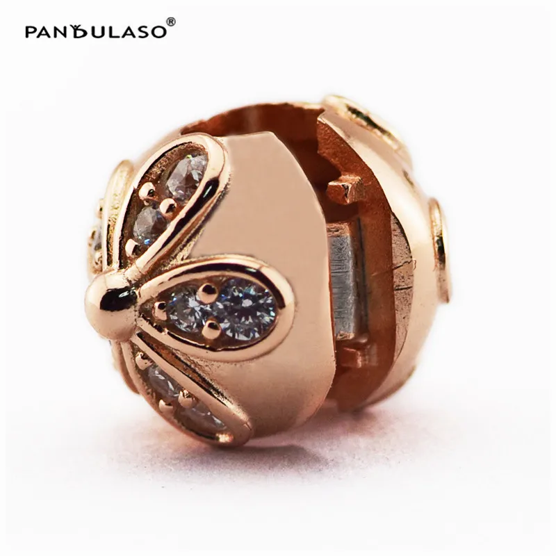 

TOP Selling Fits European Charms Bracelet 925 Sterling Silver Clip Clasp Beads Daisy Rose Gold Charm Women DIY Jewelry Making