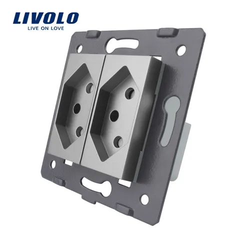 Grey Livolo Разъем diy части белый пластик материалы стандарт ЕС две банды Швейцария функциональная клавиша, VL-C7-C2CH-11 - Цвет: Grey