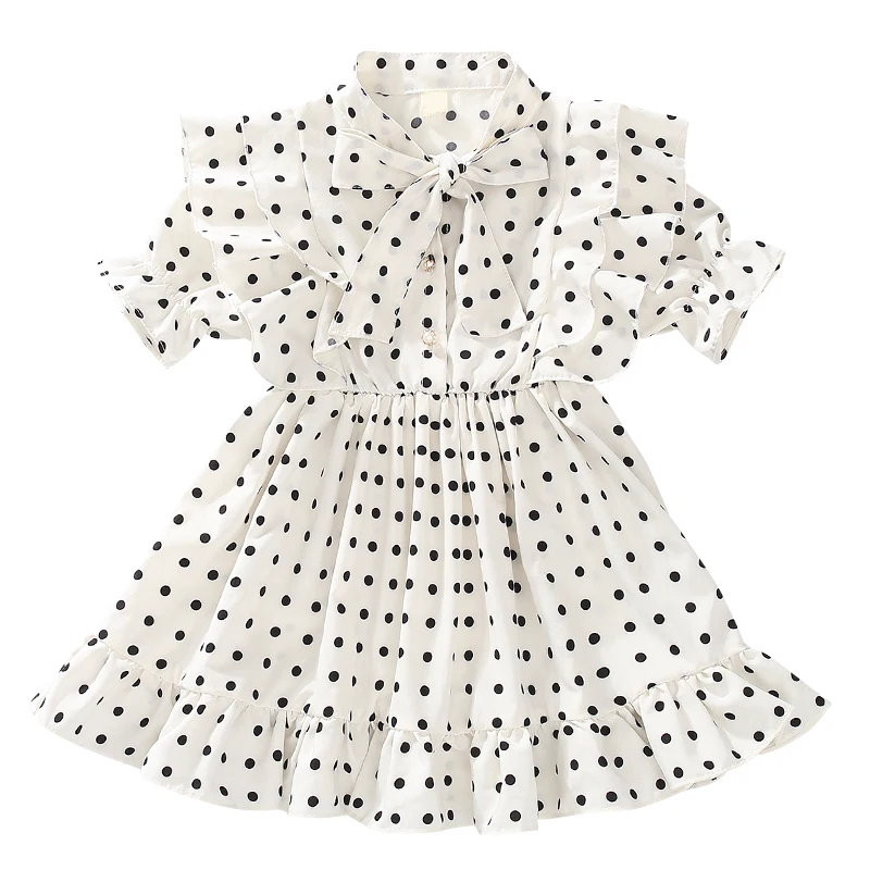 

Summer Girls Dot Princess Party Dress Kid School Cute Perform Dance Dress Girls Christmas Wedding Bow Red Dress Kid Clothes