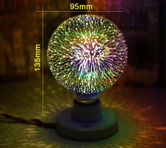 G95 3D Galaxy лампочка светодиодный свет 3D звезды эффект фейерверка ночник ST64 A60 G80 G95 G125 Декор для дома и сада со стразами Galaxy лампы - Цвет: G95