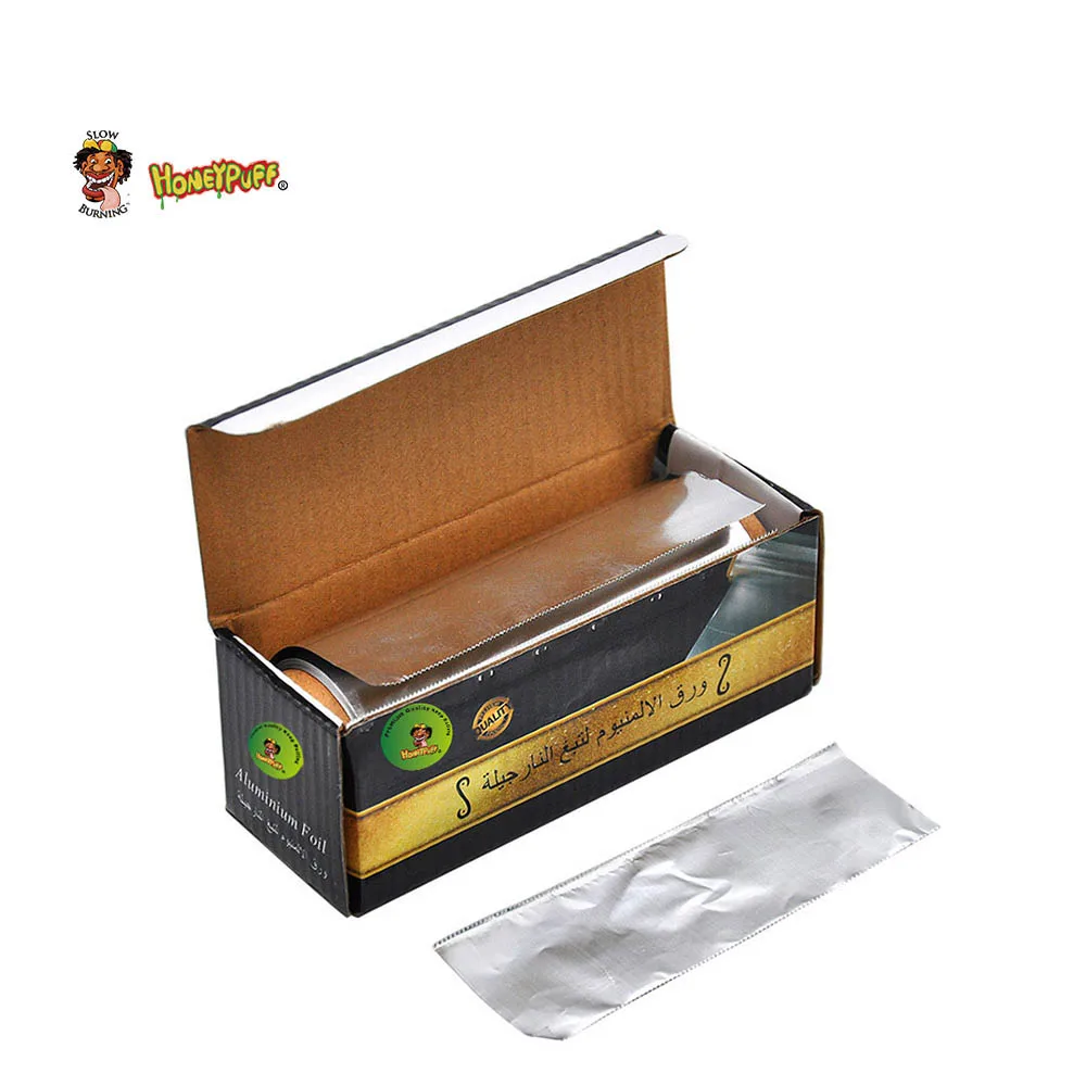 HONEYPUFF 1 Box Rectangular Aluminum Hookah Foil Paper Diameter 140MM /Thickness 0.03MM Holes Shisha Chicha Charcoal Bowl |