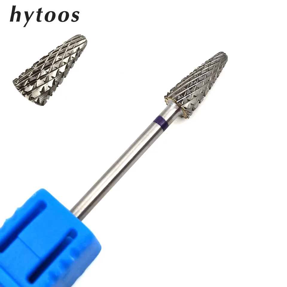 HYTOOS 1 шт. сверло для ногтей из карбида вольфрама 3/3", сверло для маникюра, аксессуары, фрезы, инструменты для дизайна ногтей - Цвет: F0512P7