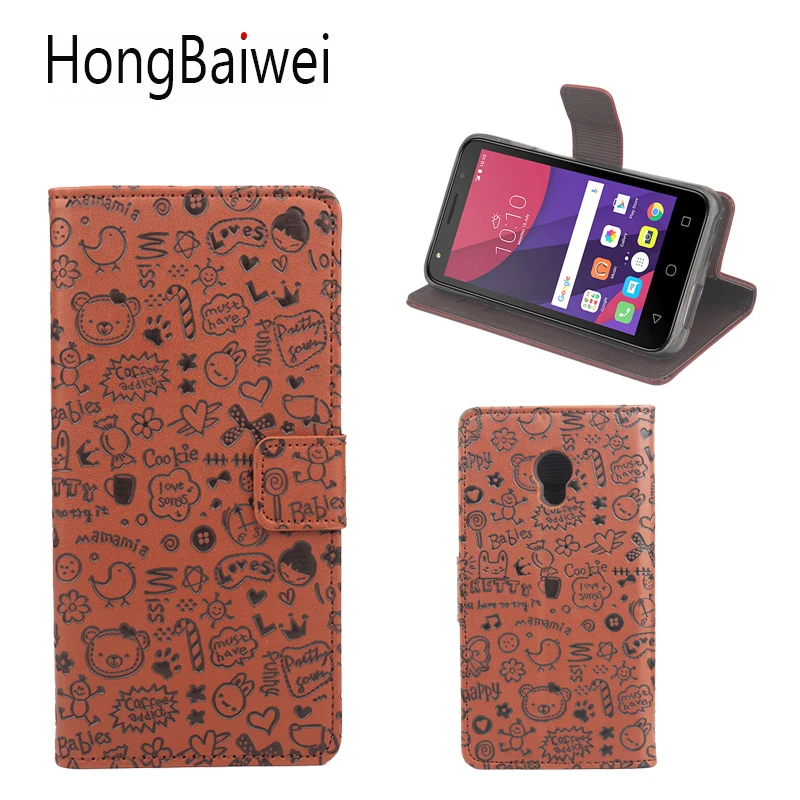 Чехол Filp для Alcatel One Touch Pixi 4 5045X кожаный бумажник телефона Idol 2 Mini Evolve 4037t чехол на
