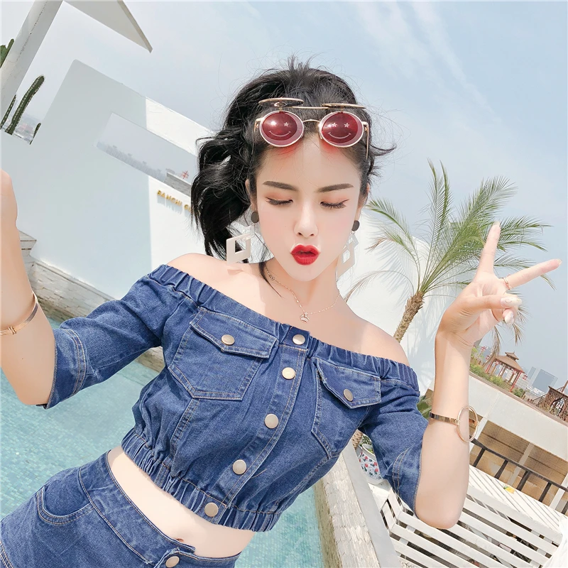 Женский комплект из 2 предметов сексуальный укороченный топ с вырезом лодочкой и