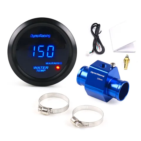 Цифровой датчик температуры воды Dynoracing, 52 мм, синий светодиод, 40-150 градусов Цельсия, с адаптером датчика температуры воды 1/8NPT
