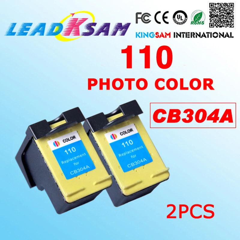 2x картридж с чернилами 110 CB304A цветными для фотографий совместимый hp110 A310 A516 A526