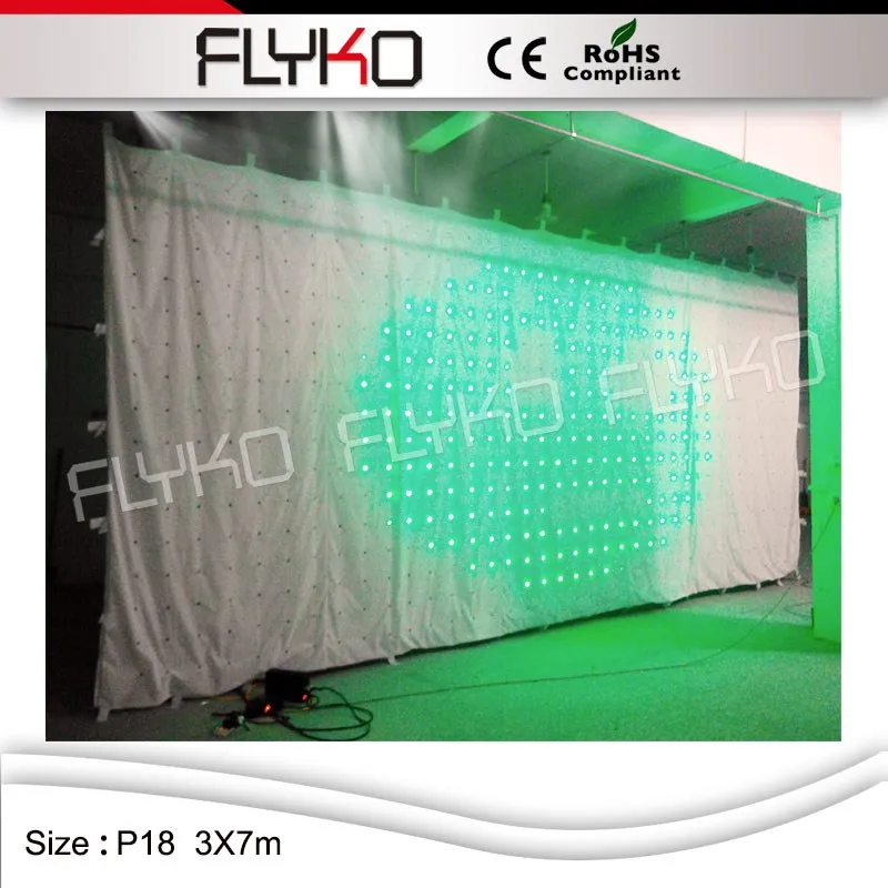 P18 огнеупорные бархатные белые занавески затемненная ткань RGB 3 в 1 светодиоды