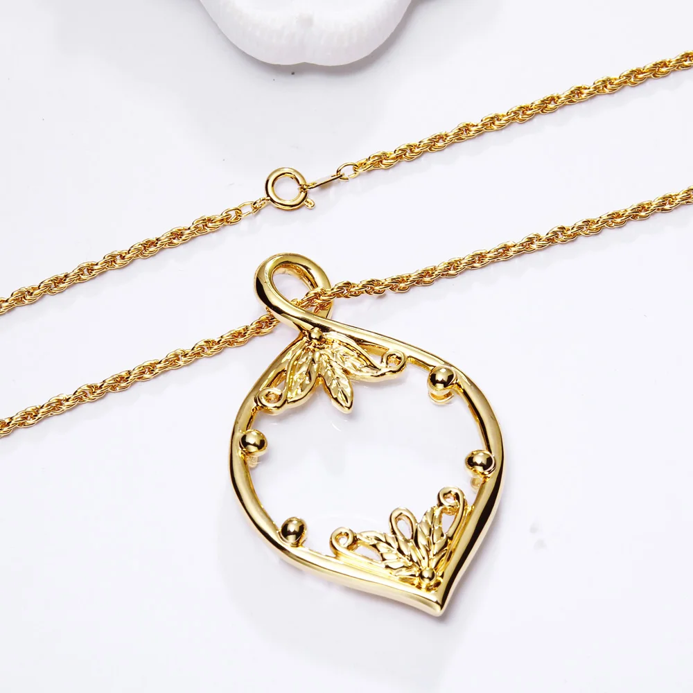 DC1989 New Design Optical Chain Women Pendant Necklace with Magnifying Glass Lens For Reading Fine Prints Rhodium or Gold Plated