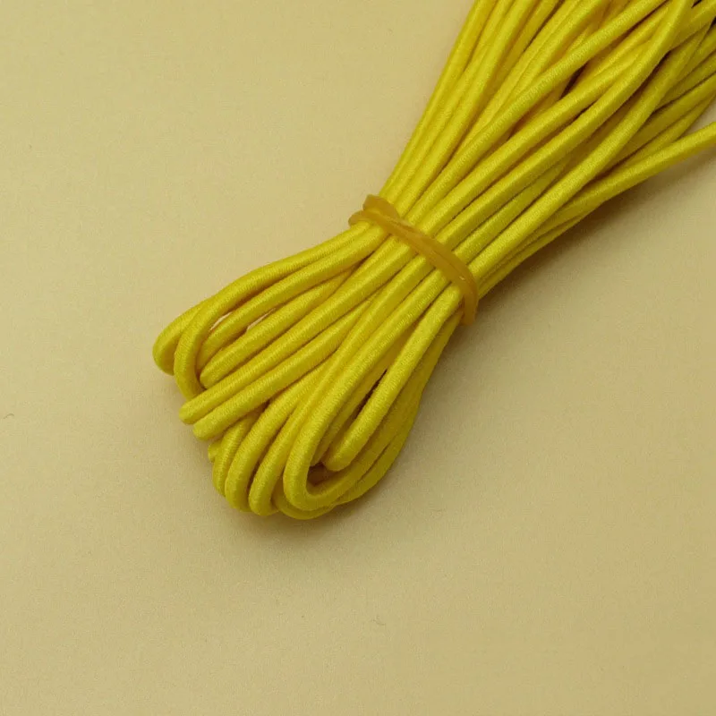 Goldyellow 30 м x 2,5 мм экологически чистый круглый эластичный шнур мягкий эластичный шнур для одежды пояс для брюк резинка DIY аксессуары для одежды - Цвет: Goldyellow