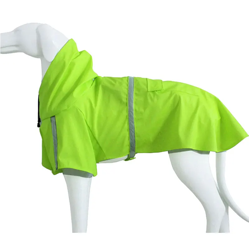 Fluorescent green Светоотражающий дождевик для собак, водонепроницаемая одежда для домашних животных, уличное пальто, дождевик для маленьких, средних и больших собак - Цвет: Fluorescent green