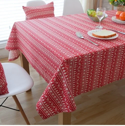 02 tablecloth Белый олень, американская льняная скатерть с принтом, Рождественская скатерть, Настольная дорожка, покрывала для стола, скатерть - Цвет: 02 tablecloth