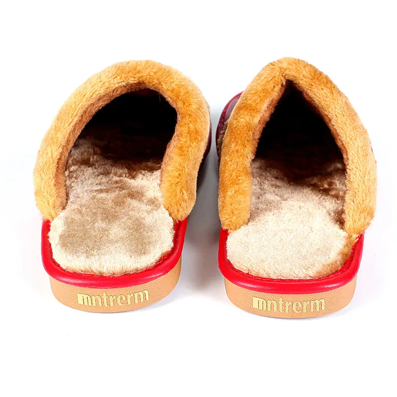Зимние теплые домашние тапочки Mntrerm женские из натуральной коровьей кожи Pantufas