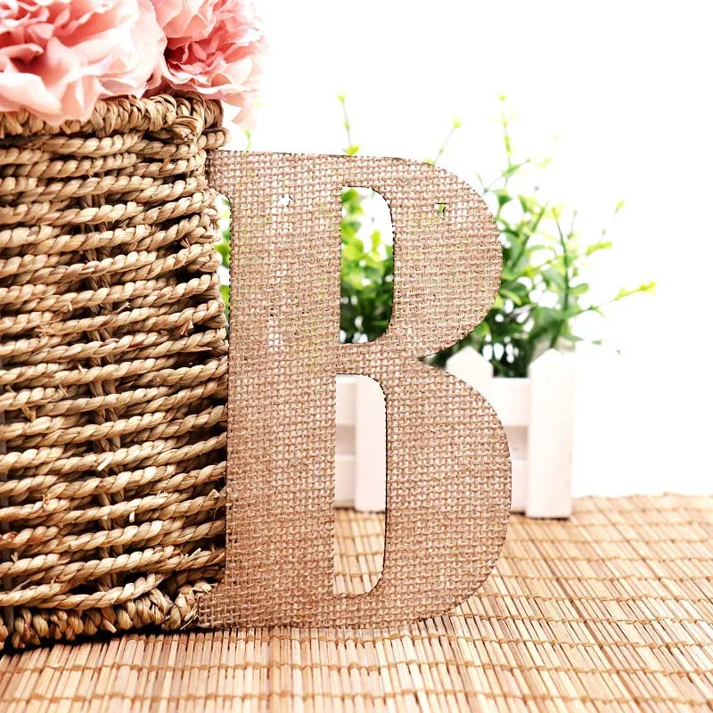 2 Hessian письмо A-Z No.0-9 джутовая ткань деревенский Мешковина баннеры флаги конфеты бар Винтаж День Рождения Вечеринка Свадебный декор - Цвет: 2