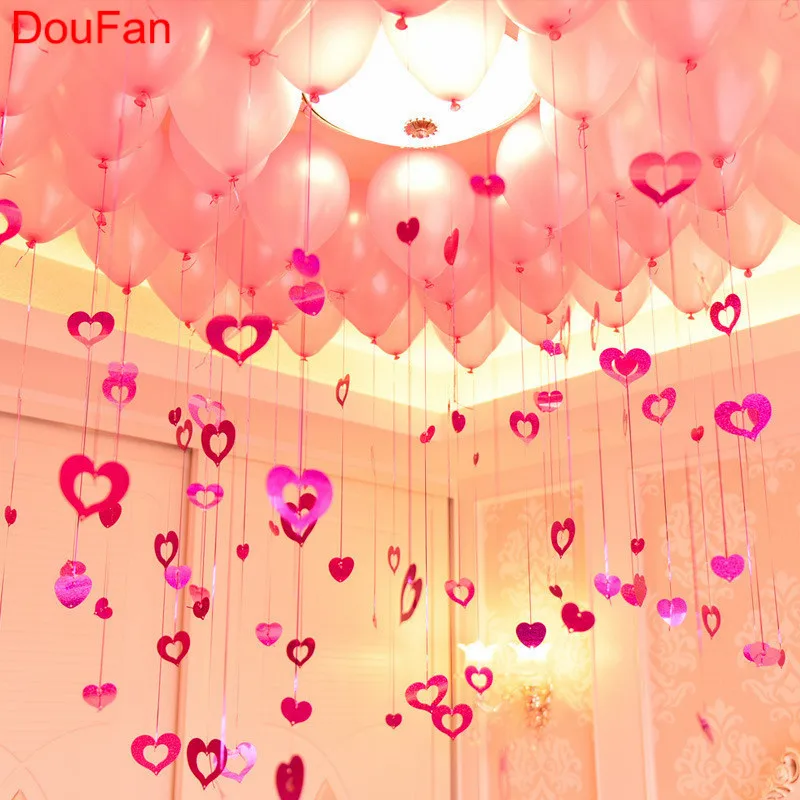 DouFan 100 шт Rains Подвески воздушные шары дождь сердце подвеска Воздушный Шар