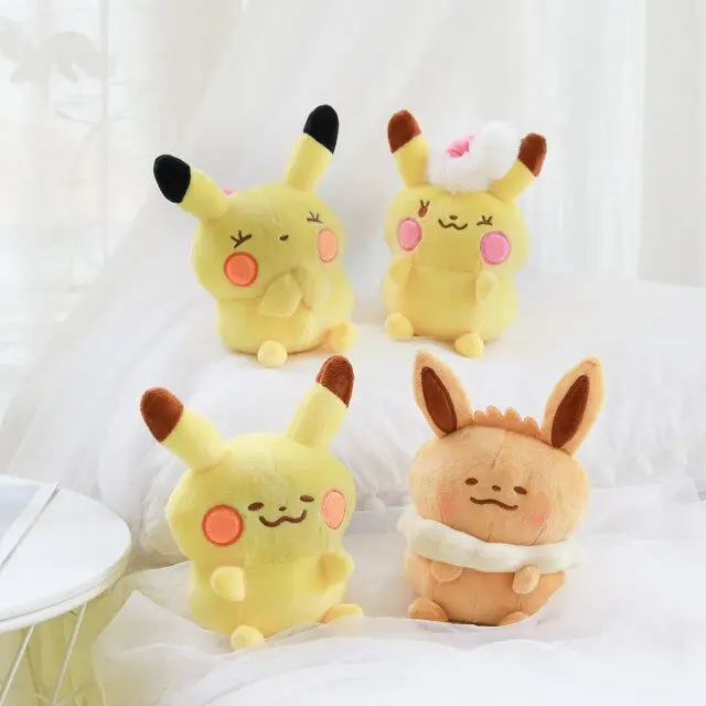Q версия каваи Пикачу eevee плюшевые игрушки прекрасный мультфильм мягкие диван подушка кукла милый подарок для девочки подарок на день детей