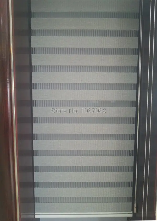 100% полиэстер лен серый экологически чистые полупрозрачные шторы зебры для